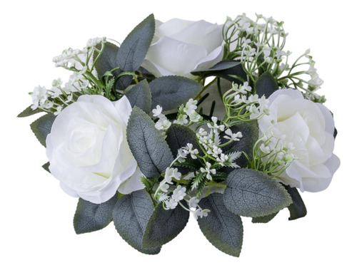 Anillos De Velas De Rosa Artificial Anillo De Flores De Vela