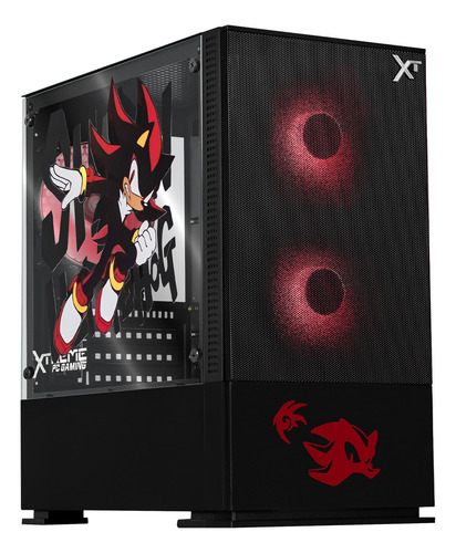 Gabinete Gamer Xtreme Pc Gaming Shadow Comic Edition Mini Torre Micro Atx 3 Fan Argb Mesh Cristal Templado
