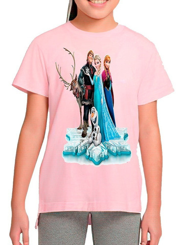 Polera Estampada 100% Algodón Niña Frozen 2