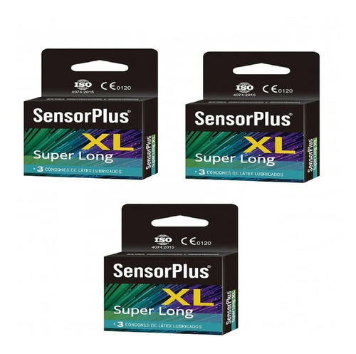 Pack 3 Preservativos Sensor Plus Super Long Xl