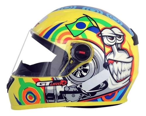 Capacete para moto  integral FW3  GT  amarelo turbo tamanho 60 