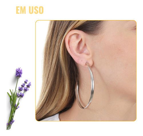 Argola Grande Lisa De Aço Cirúrgico Antialérgico Feminino