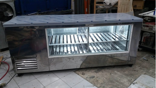  Acero Inox Heladera Vitrina Mostrador Exhibidora 2.00 Mts