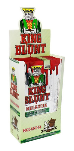 Caixa De King Blunt - Melancia, 25 Envelopes, 125 Blunts 
