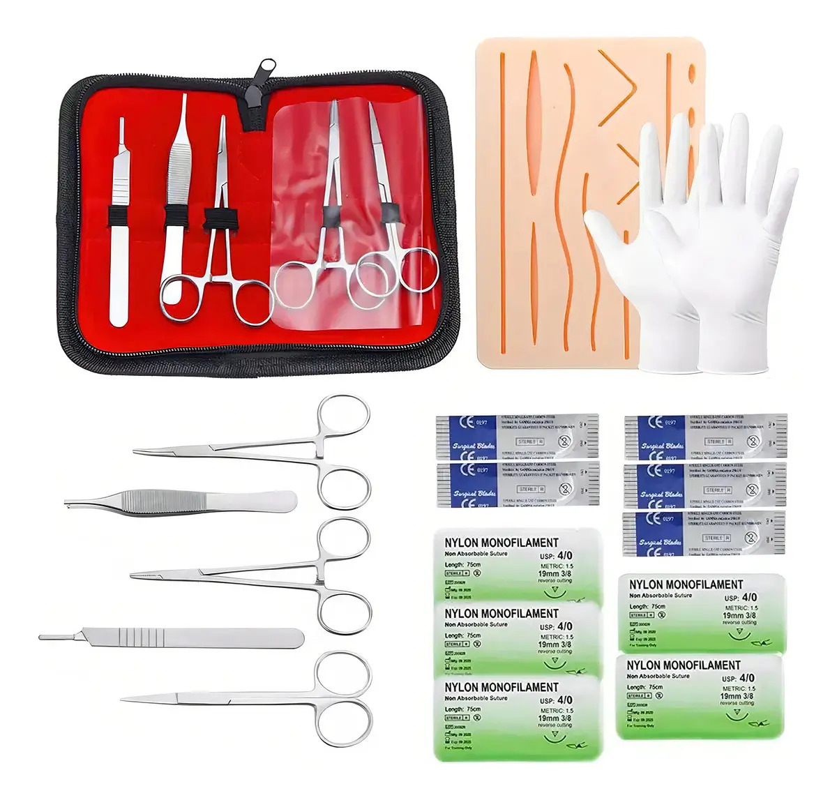 Lawan Kit de sutura quirúrgica Almohadilla para Práctica de Sutura e Incisiones