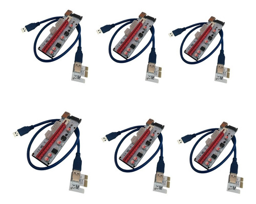 Mineria Riser Pci-e 1x A 16x Ver 008s Ext X Usb 60cm Rig X6