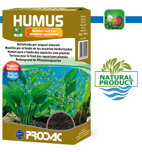 Prodac Humus 500 Gr Sustrato Natural Fondo Plantas Acuáticas