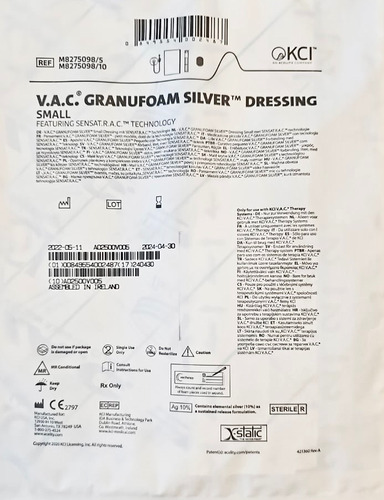 Vac Esponja Granufoam Silver Dressing Chico 10x7.5x3.2