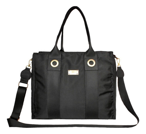 Bolso Shopper Doble Funcion De Dama Mujer Karla Chacon Tany Color Negro Diseño De La Tela Liso