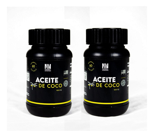 Aceite De Coco 60 Caps Blandas 1000mg Natural Nutrition X 2u