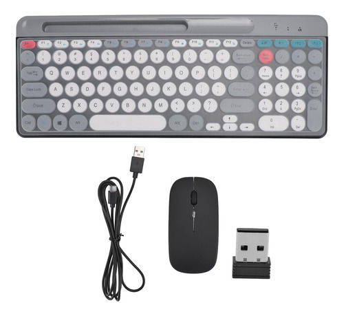 Combo Teclado Mouse Inalambrico Estilo Maquina Escribir Para