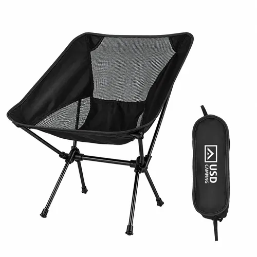 Cadeira Portátil Dobrável Camping Oxford 600d Ultraleve Pesca Praia Usd C/ Bolsa De Transporte Cor Preto