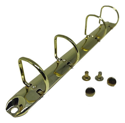 5 Garra Para Fichário Dourado 4 Argolas D A5 - 25mm Dourada