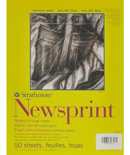 Str-307-809 50 Sheet Rough Newsprint Pad, 9 By 12 