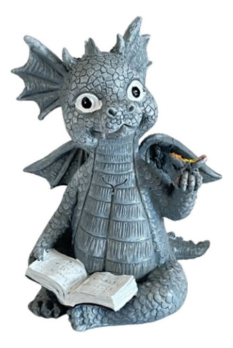 Estatua De Jardín Meditando Libro De Lectura De Dragón