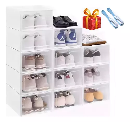 Caja para Zapatos Transparente, Cajas Organizadoras, Almacenamiento de  Zapatos Plegables y Apilables, Mueble Zapatero, Cajas Almacenaje Plástico  Con Separador