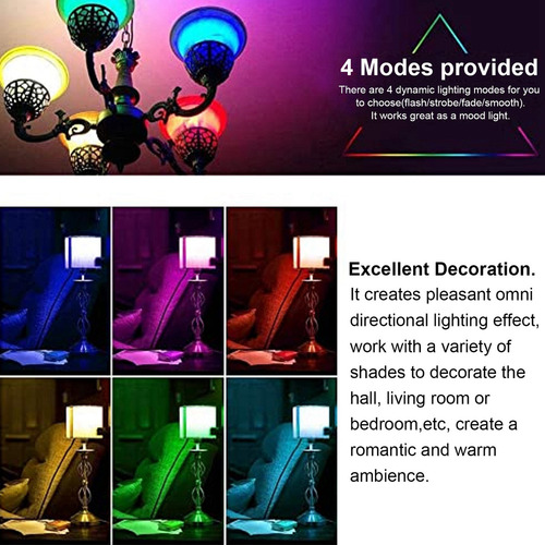 Bombillas E27 Rgb Que Cambian De Color, Bombilla Led De 40 W