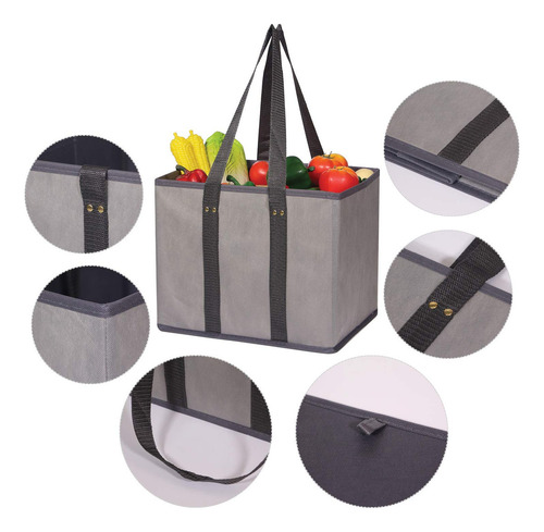 Paq 5 Bolsas De Supermercado Grandes Reutilizables Plegables