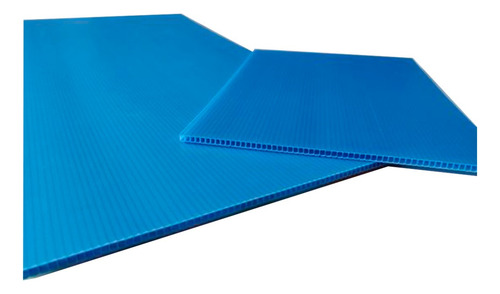 Coroplast Azul 4 Mm Plastico Corrugado De 60x120 Cm 4 Pzs