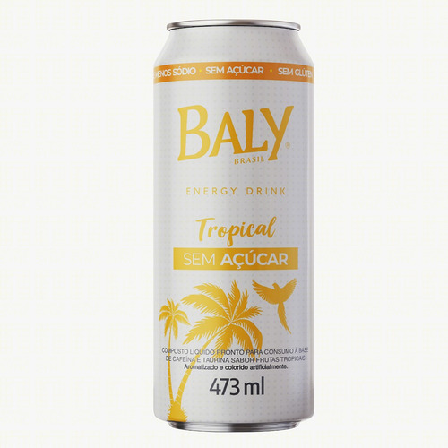 Energético Tropical Zero Açúcar Baly Lata 473ml