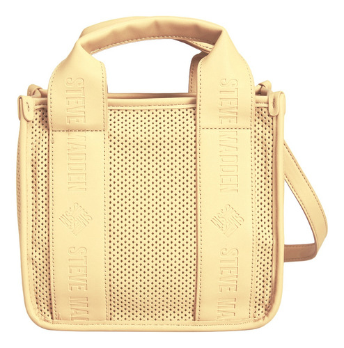 Satchel Bwebber Perf Panna Cotta Steve Madden Bags Acabado De Los Herrajes Níquel Color Beige Correa De Hombro Beige Diseño De La Tela Lisa