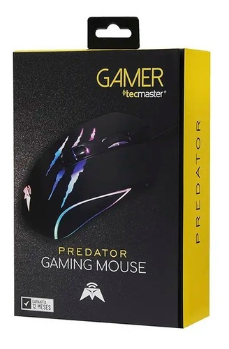 Mouse Gamer Tecmaster Predator Tm-400505 3200 Dpi Color Negro