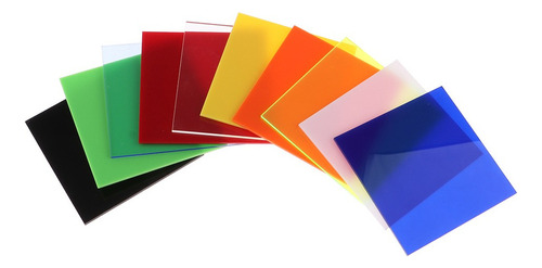 10 Piezas 8x8 Cm Tableros De Acrílico Multicolores Hojas De