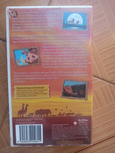 El Rey León Edición Especial Película Vhs (Usado)