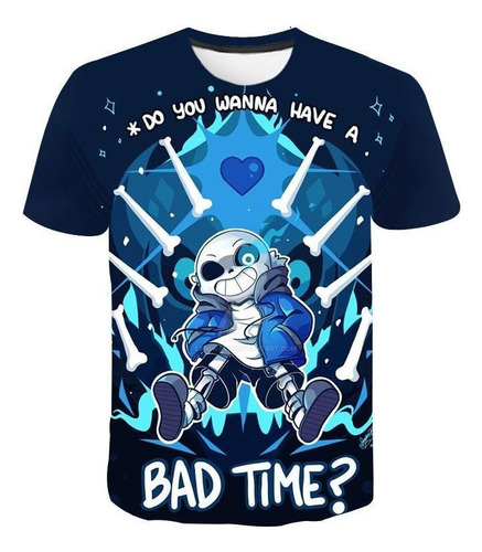 Lou E Juego Undertale Sans Camiseta De Manga Corta Con