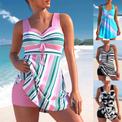 Traje De Baño De Playa De Dos Piezas Con Falda De Moda Para