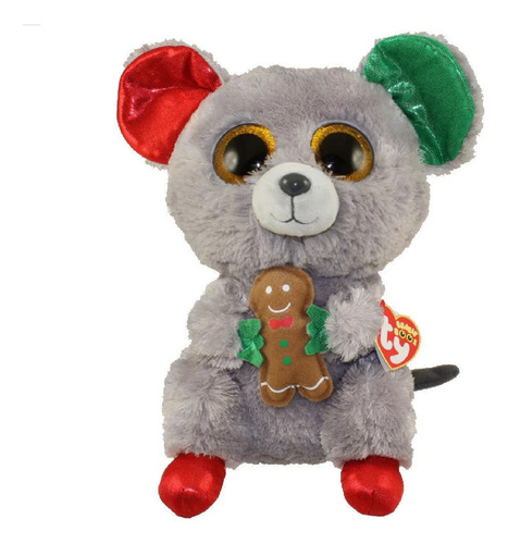 Peluche Ty Beanie Boos Mac Ratón Navideño Con Galleta 2016