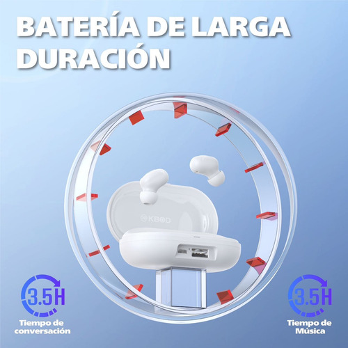 Kbod Audífonos Inalámbricos Tws C21 Sound Con Estuche Bt 5.3 Blanco
