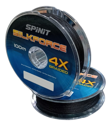 Multifilamento Spinit Silkforce 4x 0.23 Mm - 30 Lb X 100 Mts Color Negro