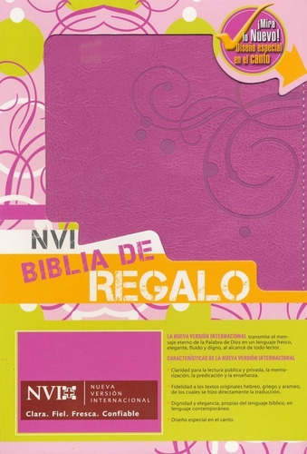 Biblia-nvi-de Regalo-piel-rosado-canto Pintado-figuras