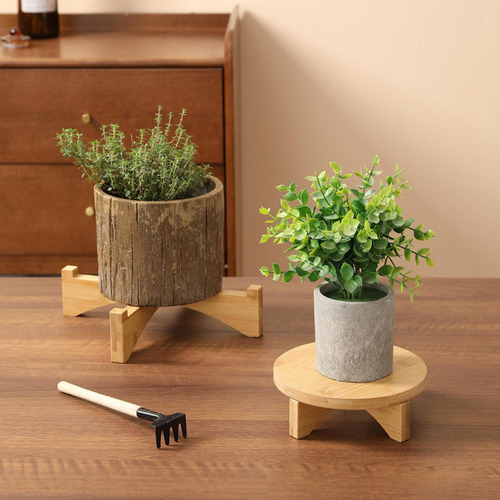 Macetero Redondo De Madera Para Diámetro 11.4 Cm