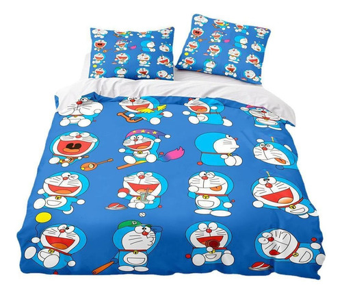 Funda De Edredón De Anime Doraemon, Fundas De Almohada, Dobl