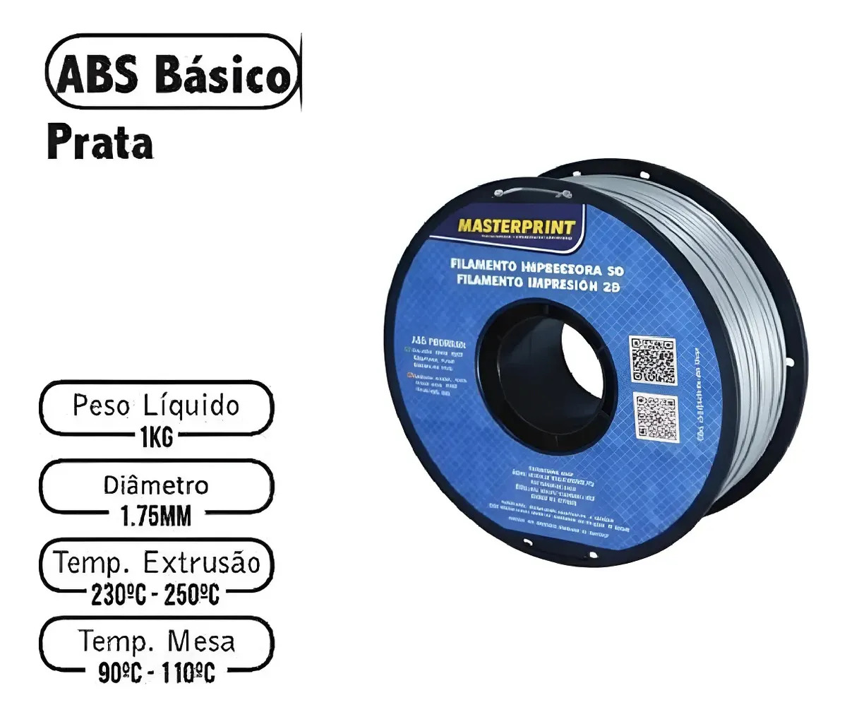 ABS Masterprint 1kg Prata
