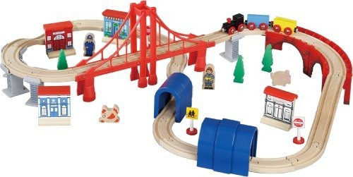 Juego De Tren De Madera Maxim Enterprise Inc 60 Piezas