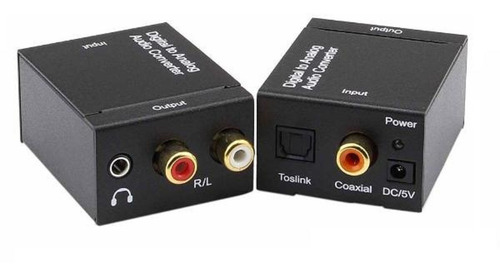 Conversor Audio Óptico Toslink In A Rca Análogo Y 3.5mm Out