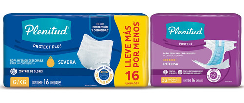 Pañal Para Adultos Plenitud Protect + Protect Plus M G Xg