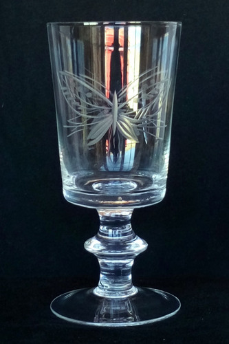 Copa Cristal Diseño Mariposas Tallada A Mano D Colección /cr