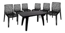 Comprar Juego De Mesa Rect. Reforz. Negra + 6 Sillas Perla Negra Mas