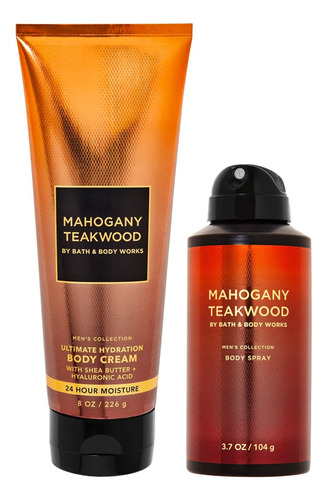 Mahogany Teakwood Spray Y Crema Caballero Bath & Body Works