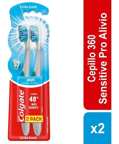 Cepillo Dental Colgate 360 Sensitive Pro Alivio 2x1