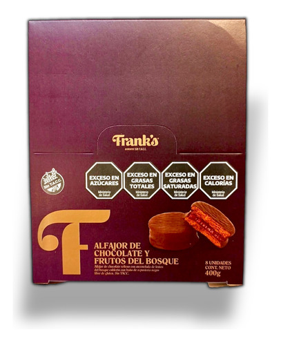 Alfajor Franks Frutos Bosque Pack 8un +barata La Golosineria