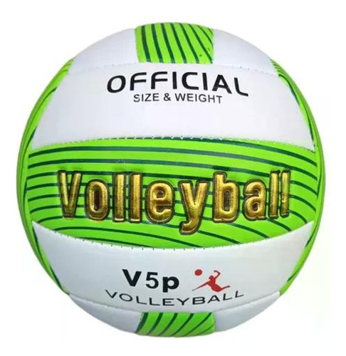 Pelota De Voleibol Blanco Con Verde Ak Sport N5