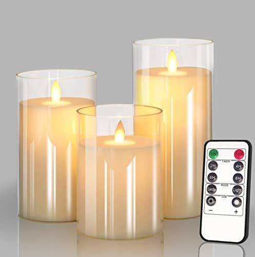 Velas Inflamables De Vidrio Led De Navidad Con Z8z2t