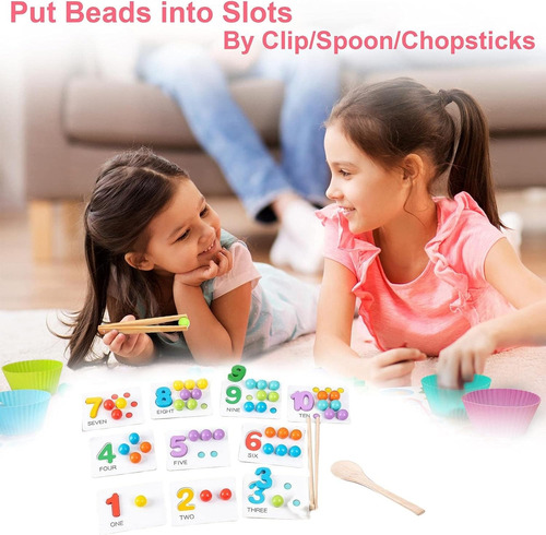 Juego De Clasificacion De Colores Y Conteo Montessori