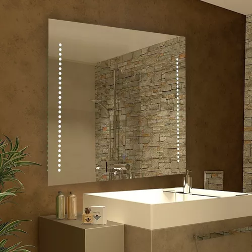 Espejo 1 Con Luz Led Touch 28w Deco Baño Moderno 80x60 Cm Color del marco  sin