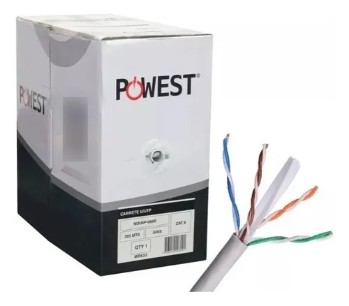 CABLE UTP CAT 6 COBRE INTERIOR GRIS POWEST